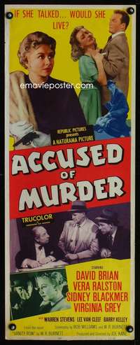 f167 ACCUSED OF MURDER insert movie poster '57 Brian, Vera Ralston