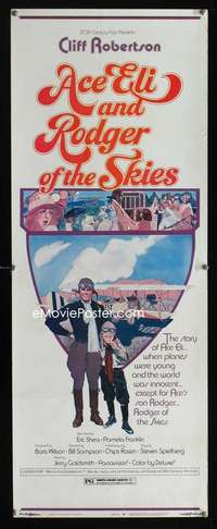 f168 ACE ELI & RODGER OF THE SKIES insert movie poster '72 Spielberg