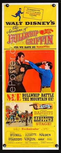 f169 ADVENTURES OF BULLWHIP GRIFFIN insert movie poster '66 Disney
