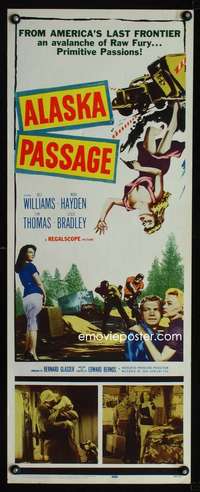 f173 ALASKA PASSAGE insert movie poster '59 Bill Williams, Yukon!