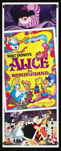 f175 ALICE IN WONDERLAND insert movie poster R81 Disney classic!