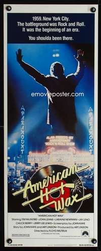 f178 AMERICAN HOT WAX insert movie poster '78 Alan Freed, rock&roll!