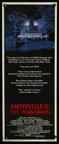 f179 AMITYVILLE 2 insert movie poster '82 The Possession, horror!