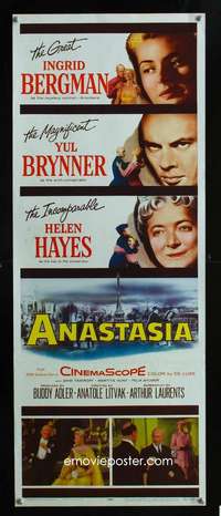 f180 ANASTASIA insert movie poster '56 Ingrid Bergman, Yul Brynner