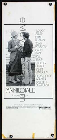 f184 ANNIE HALL insert movie poster '77 Woody Allen, Diane Keaton