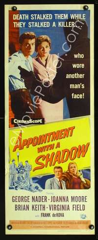 f186 APPOINTMENT WITH A SHADOW insert movie poster '58 George Nader