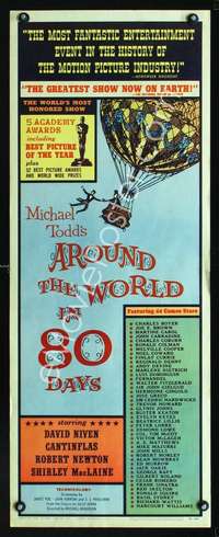 f188 AROUND THE WORLD IN 80 DAYS insert movie poster '58 all-stars!