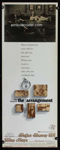 f189 ARRANGEMENT insert movie poster '69 Kirk Douglas, Faye Dunaway