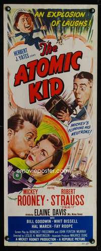 f192 ATOMIC KID insert movie poster '55 nuclear Mickey Rooney!