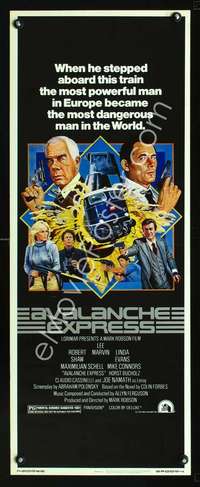 f194 AVALANCHE EXPRESS insert movie poster '79 Lee Marvin, Salle art!