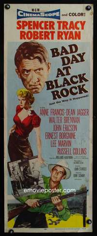 f199 BAD DAY AT BLACK ROCK insert movie poster '55 Spencer Tracy