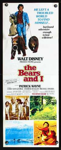 f204 BEARS & I insert movie poster '74 Patrick Wayne, Walt Disney