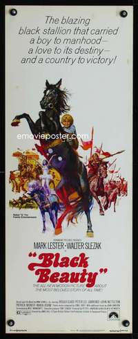 f229 BLACK BEAUTY insert movie poster '71 Lester, classic horse!