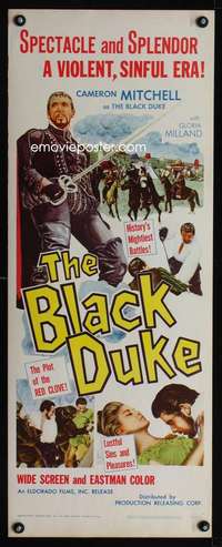 f231 BLACK DUKE insert movie poster '64 Cameron Mitchell, Italian!