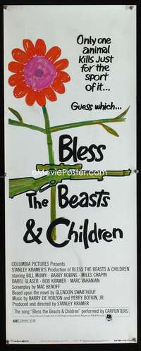 f241 BLESS THE BEASTS & CHILDREN insert movie poster '71 Stanley Kramer