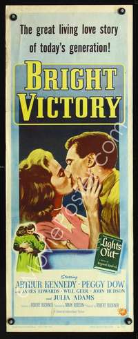 f257 BRIGHT VICTORY insert movie poster '51 Arthur Kennedy, Peggy Dow