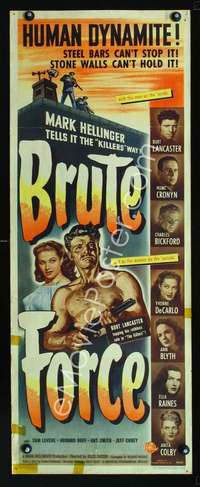 f261 BRUTE FORCE insert movie poster '47 Burt Lancaster, DeCarlo