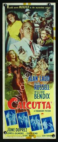 f264 CALCUTTA insert movie poster '46 Alan Ladd, Gail Russell