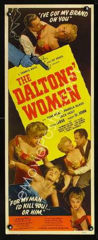 f290 DALTONS' WOMEN insert movie poster '50 Tom Neal, Pamela Blake