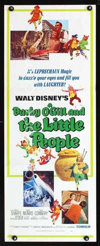 f291 DARBY O'GILL & THE LITTLE PEOPLE insert movie poster R77 Connery