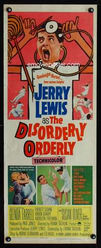 f300 DISORDERLY ORDERLY insert movie poster '65 wacky Jerry Lewis!