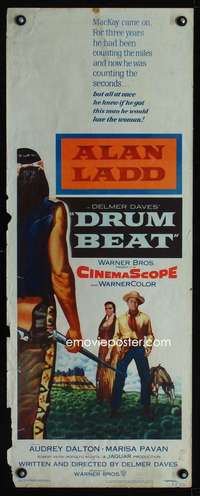 f311 DRUM BEAT insert movie poster '54 Alan Ladd, Audrey Dalton