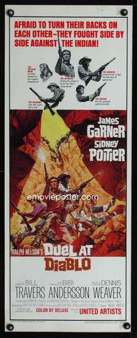 f313 DUEL AT DIABLO insert movie poster '66 Sidney Poitier, Garner