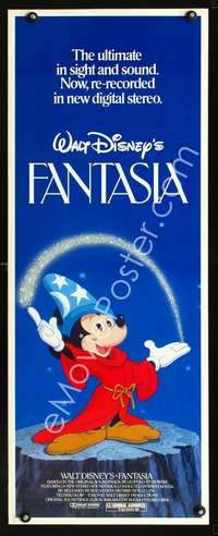 f319 FANTASIA insert movie poster R80s Mickey Mouse, Disney classic!