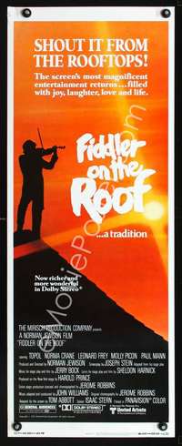 f323 FIDDLER ON THE ROOF insert movie poster R79 Topol, musical!