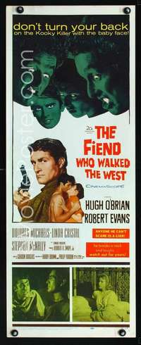 f324 FIEND WHO WALKED THE WEST insert movie poster '58 Hugh O'Brian