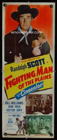 f325 FIGHTING MAN OF THE PLAINS insert movie poster '49 Randolph Scott