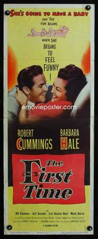 f326 FIRST TIME insert movie poster '52 Bob Cummings, Barbara Hale