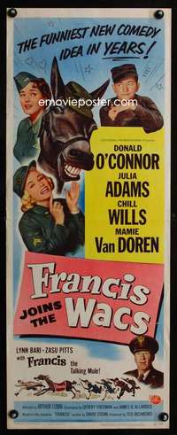 f332 FRANCIS JOINS THE WACS insert movie poster '54 Donald O'Connor