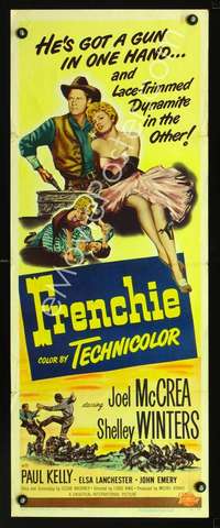 f334 FRENCHIE insert movie poster '51 Shelley Winters, Joel McCrea