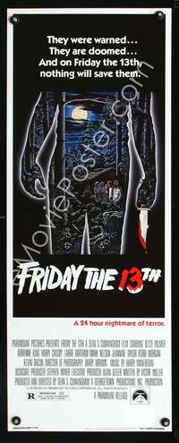 f335 FRIDAY THE 13th insert movie poster '80 classic Alex Ebel art!