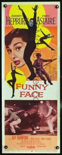 f338 FUNNY FACE insert movie poster '57 Audrey Hepburn, Fred Astaire