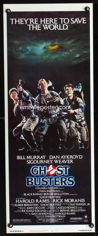 f339 GHOSTBUSTERS insert movie poster '84 Bill Murray, Aykroyd, Ramis