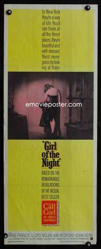 f346 GIRL OF THE NIGHT insert movie poster '60prostitute Anne Francis