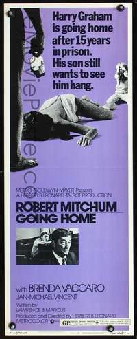 f351 GOING HOME insert movie poster '71 Robert Mitchum, Vaccaro