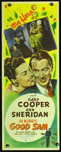 f352 GOOD SAM insert movie poster '48 Gary Cooper, Ann Sheridan