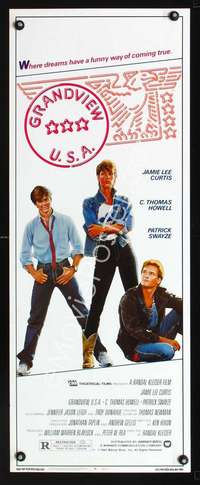 f355 GRANDVIEW U.S.A. insert movie poster '84 Jamie Lee Curtis, Swayze