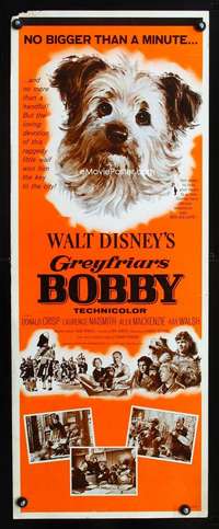 f359 GREYFRIARS BOBBY insert movie poster '61 Disney Skye Terrier!