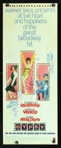 f363 GYPSY insert movie poster '62 Rosalind Russell, Natalie Wood