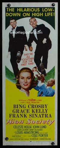 f369 HIGH SOCIETY insert movie poster '56 Sinatra, Crosby, Kelly