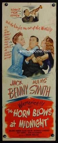f371 HORN BLOWS AT MIDNIGHT insert movie poster '45 Jack Benny