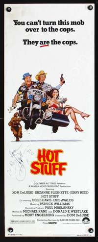 f372 HOT STUFF signed insert movie poster '79 Dom DeLuise, Pleshette