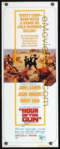 f373 HOUR OF THE GUN insert movie poster '67 James Garner, Sturges
