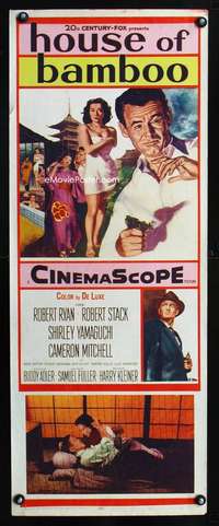 f374 HOUSE OF BAMBOO insert movie poster '55 Sam Fuller, Robert Ryan