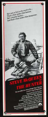 f376 HUNTER insert movie poster '80 bounty hunter Steve McQueen!