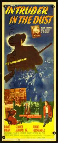 f381 INTRUDER IN THE DUST insert movie poster '49 William Faulkner